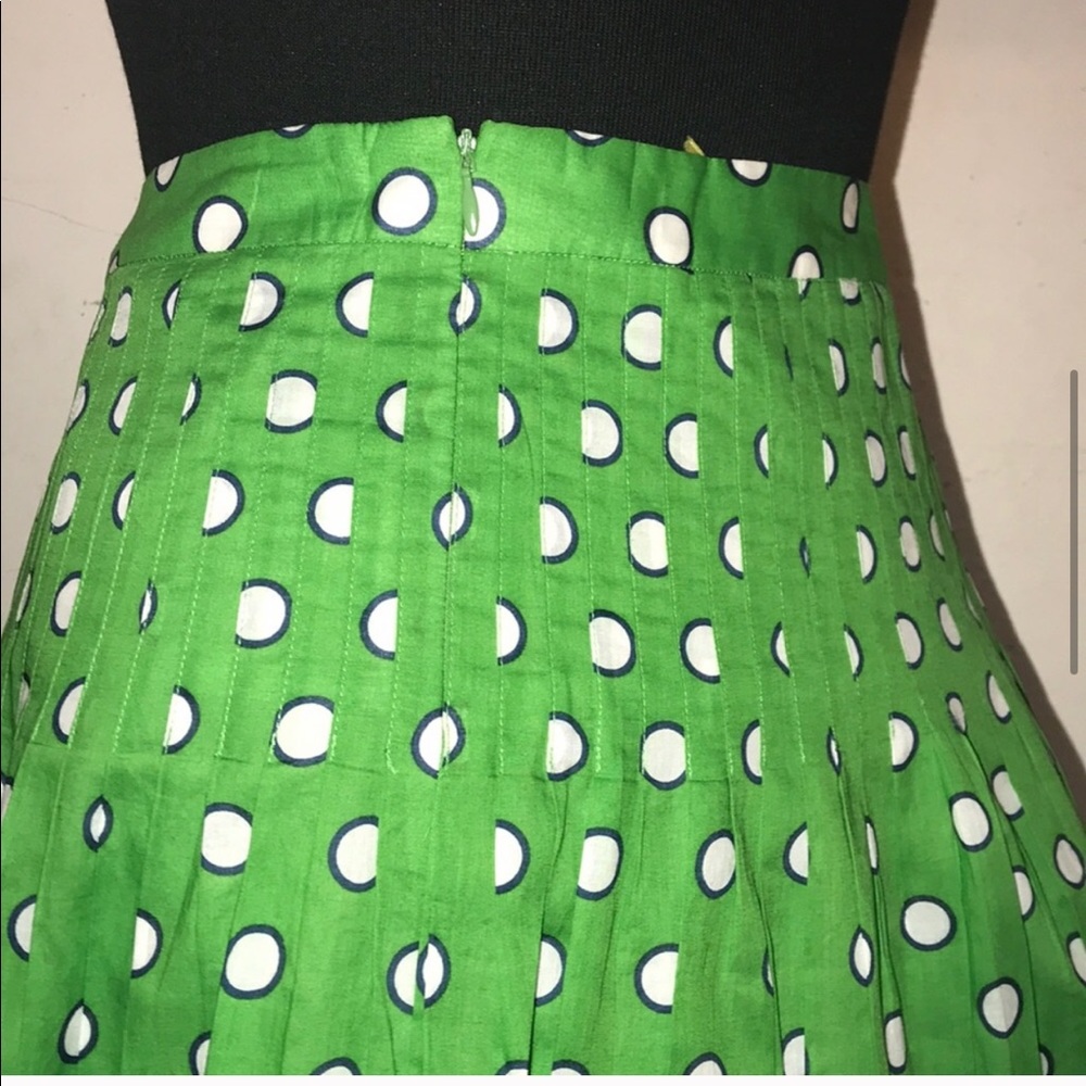 Jcrew Polka dot Skirt Size 6 green - Picture 6 of 9